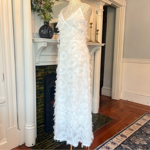 NWT ALL PRETTY GIRLS White Chaya Fringe Detail Maxi Dress Size Medium - Picture 7 of 13